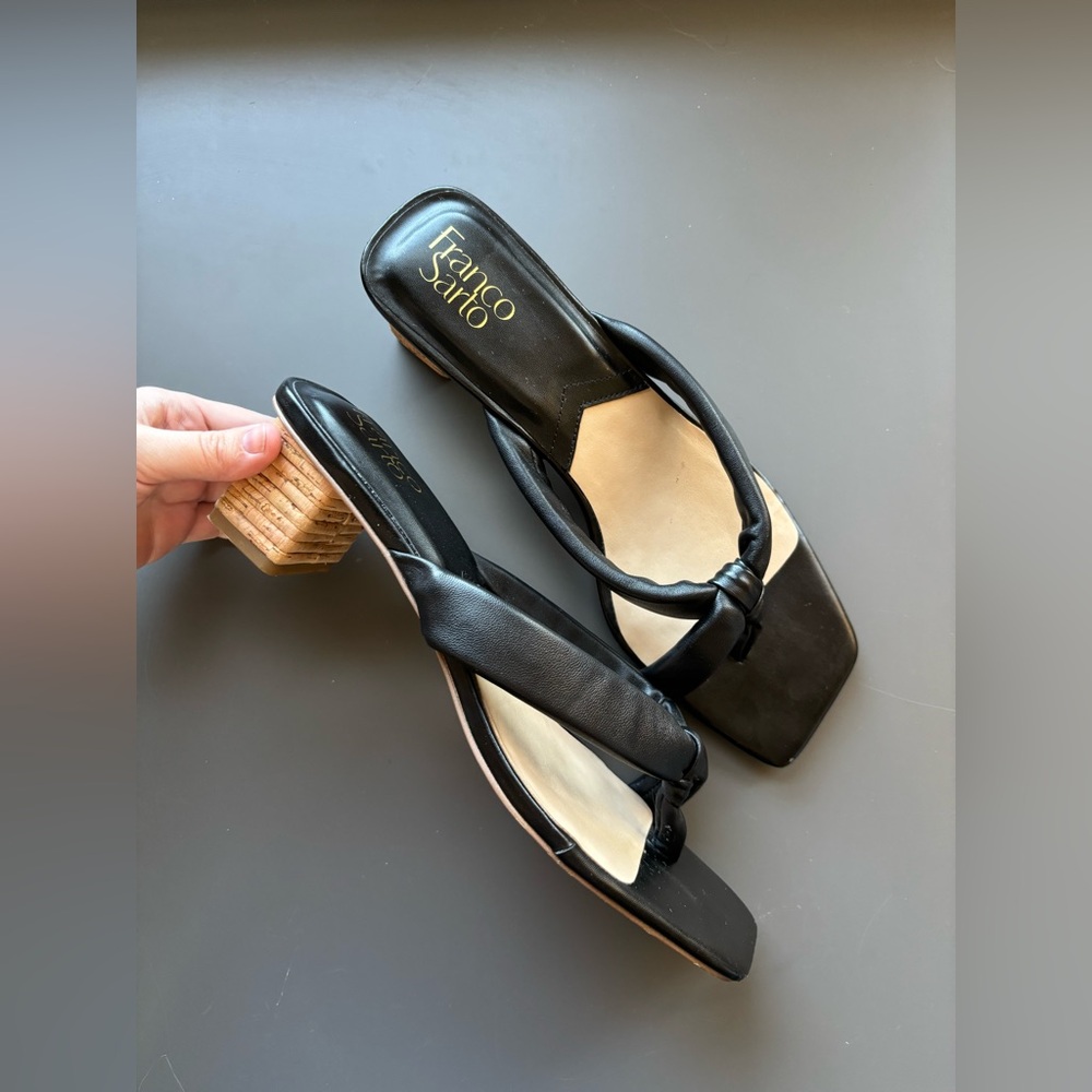 Franco Sarto Square Toe Cristal Sandals- 10